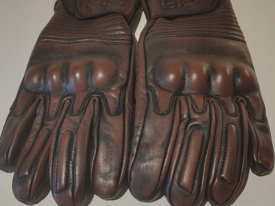 Luvas em pele clássicas mota scooter novas