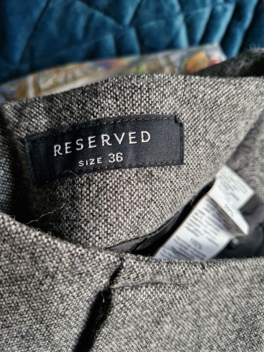 Reserved spódnica S biurowa 50% wełna 36