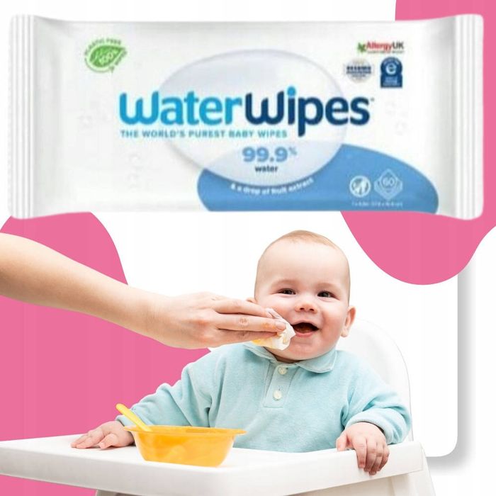 Water wipes ( 60шт.)вологі серветки для немовлят преміум якості!
