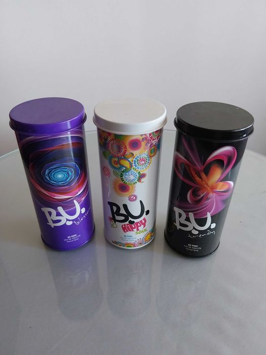 Lote 3 latas perfume, arrumação, colecionadores, decorativos, Be You