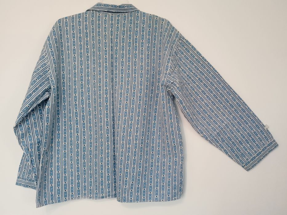 Piżama męska flanelowa niebieska