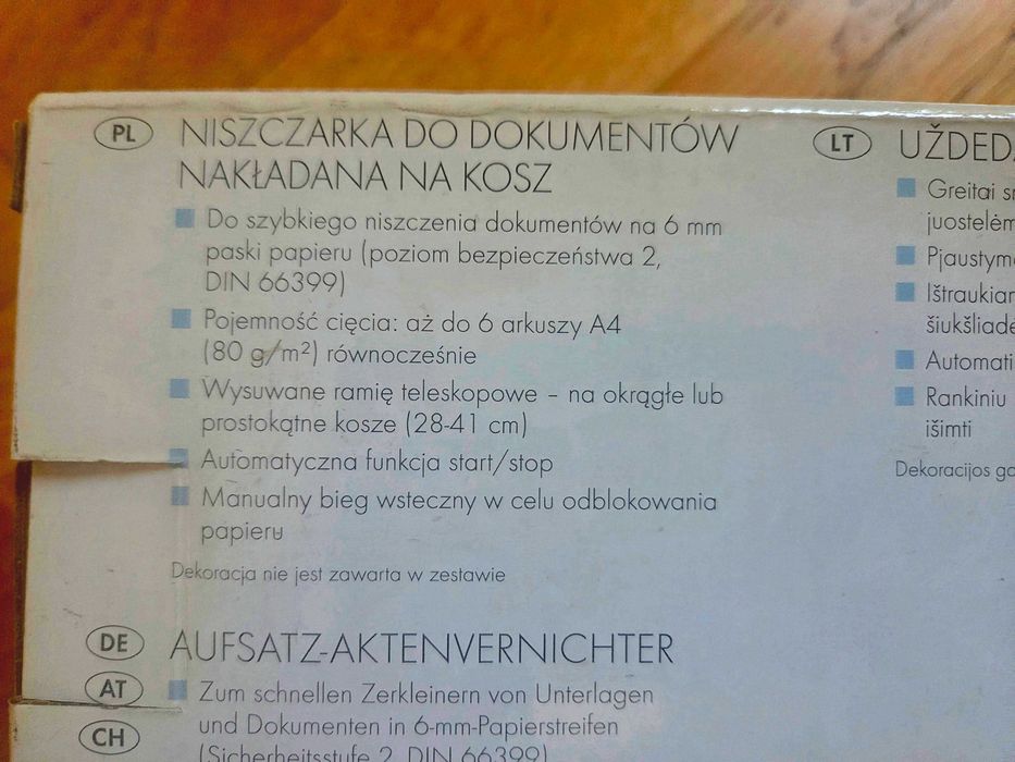 Niszczarka dokumentów United Office 190W - NOWA