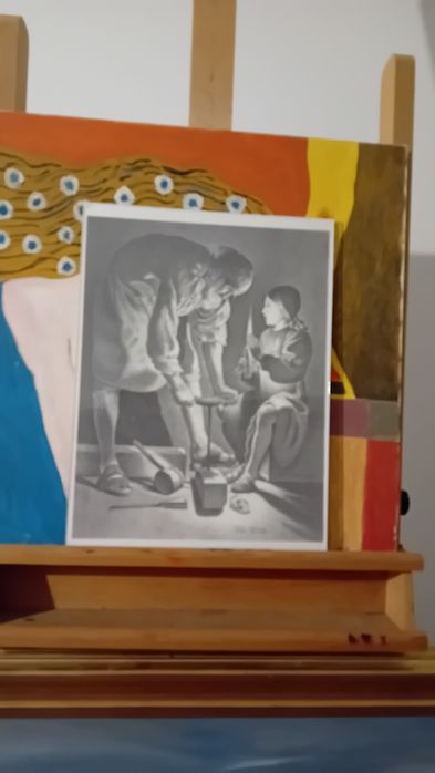 Desenho a Carvão Pintor  Contemporaneo