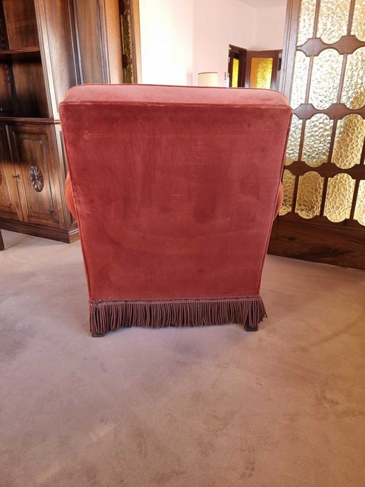 Cadeirão Poltrona Sofá individual em veludo vermelho
