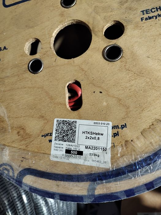 Przewódy elektryczne linki skrętki glosnikowy pożarowy