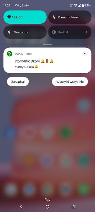 Smart Dzwonek Drzwi Supla Mp3 powiadomienie na tel