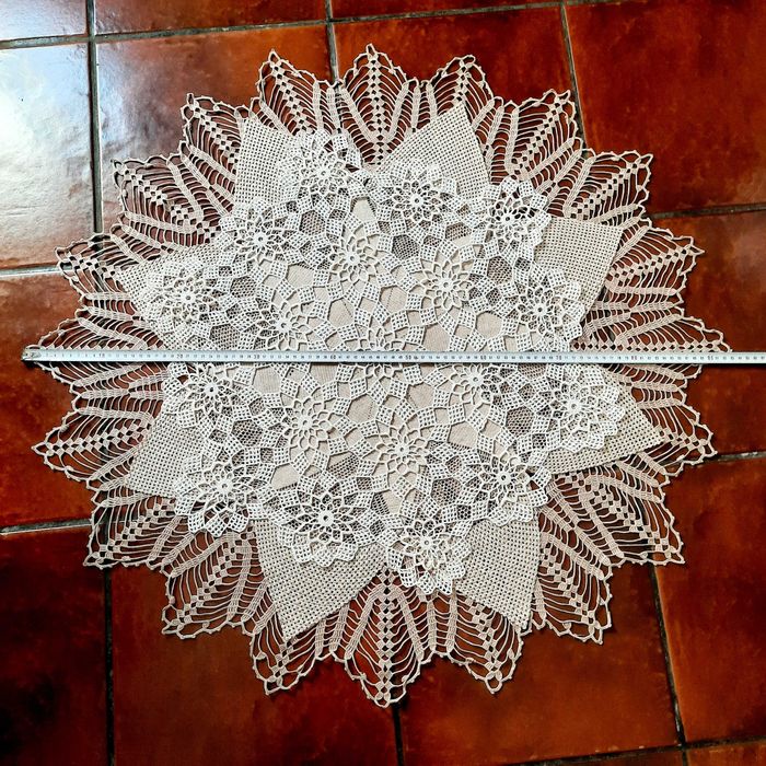 Toalhinha de crochê "Mosaico de Flores" - de algodão  feita à mão