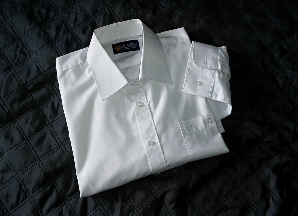 Classic elegancka biała koszula męska r. L