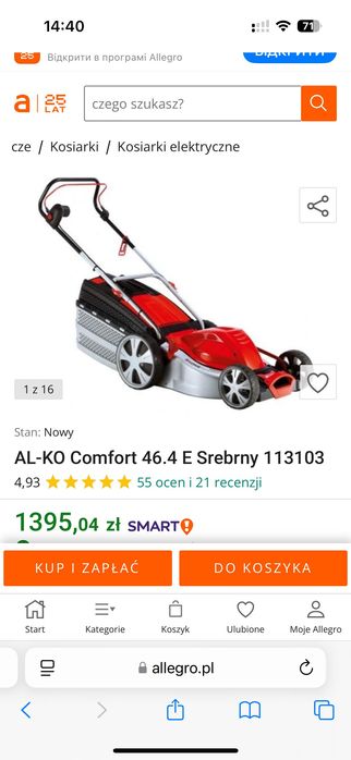 Kosiarka AL-KO Comfort 46.4 E Srebrny 113103