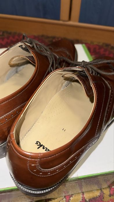 Чоловічі туфлі шкіряні Clarks 45 46 коричневі