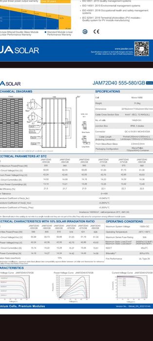 Panel fotowoltaiczny JA Solar 570W N Type Bifacial Dual Glass bifacialny