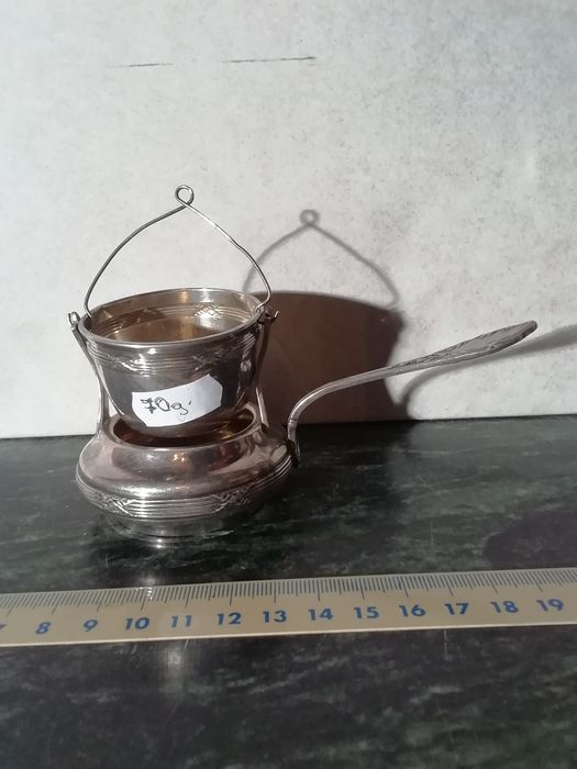 Zapażaczka do herbaty srebrna sygnowana