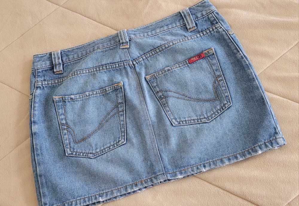 Спідниця  ONLY Jeans S/M міні коротка голуба синя Б/у