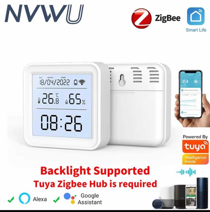 Розумний Wi-Fi датчик температури  вологості гігрометр Tuya Smartlife