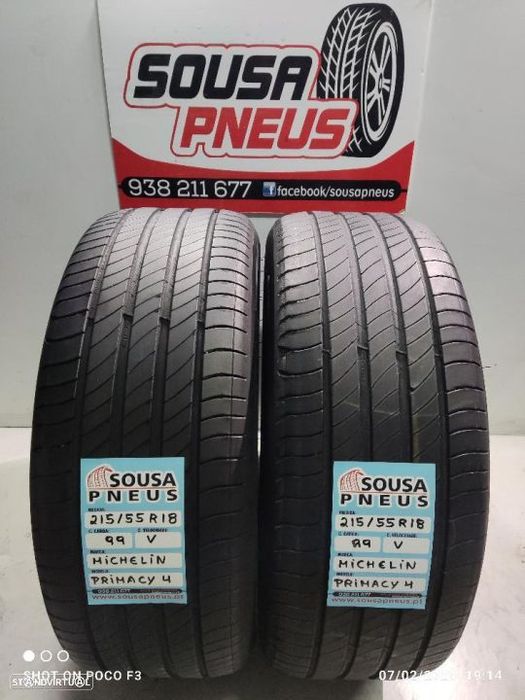 2 pneus semi novos 215-55r18 michelin - oferta dos portes 120 EUROS
