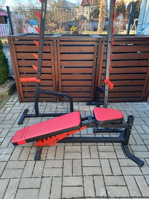 Ławka i Stojaki wielopoziomowe z asekuracją Marbo siłownia