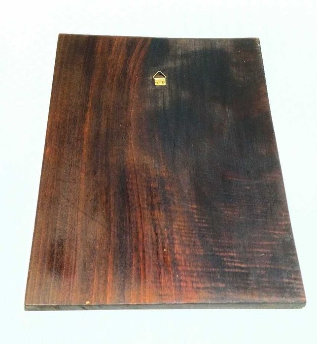 Quadro arte popular madeira com ilustração em papel