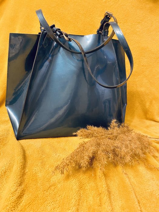 Nowa oryginalna niebieska metaliczna torebka Adama Barona