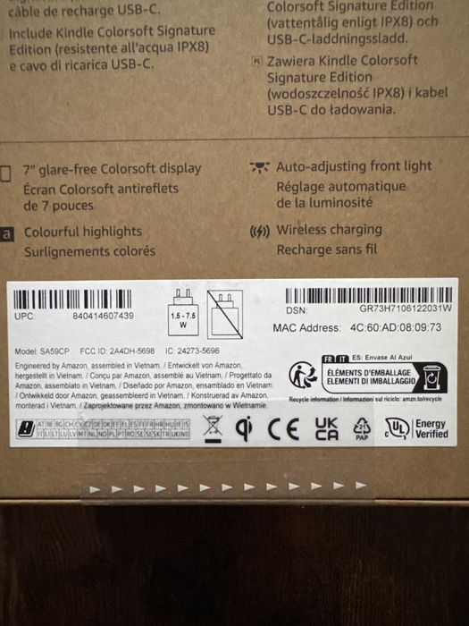 Amazon Kindle Colorsoft Signature Edition SA59CP , 32GB Metallic Black