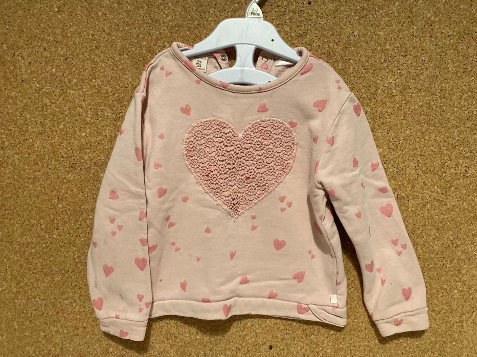 bluza z serduszkiem dla dziewczynki