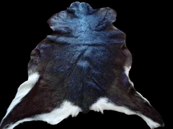 Dywan Skóra z kozy ciemnobrązowo-czarna skóra naturalna