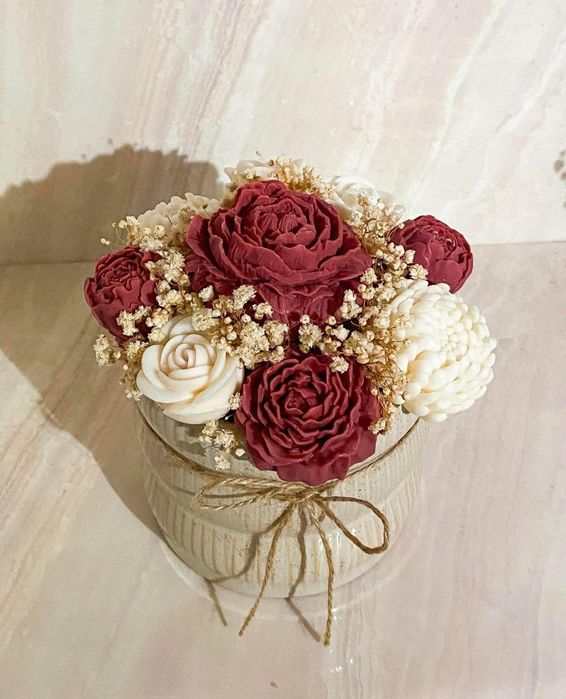 Arranjos de Flores Artificiais em Cera Perfumada (Vários Modelos) – Entrega Grátis em Várias Cidades