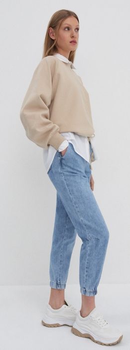 House Joggery z diagonalu XS 34 niebieskie jeans