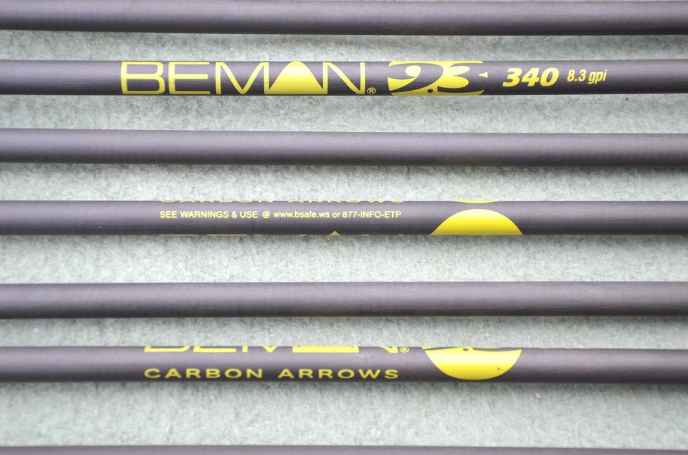 Strzały halowe Beman 9,3 Carbon 340 do łuk bloczkowy tarczowy 13szt.