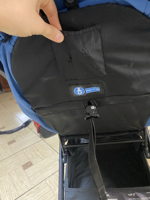 Коляска anex air x + орігінальний дощовик та чохол для ніжок, синя