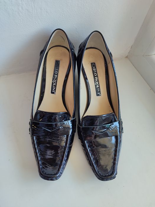 Туфлі шкіряні на танкетці