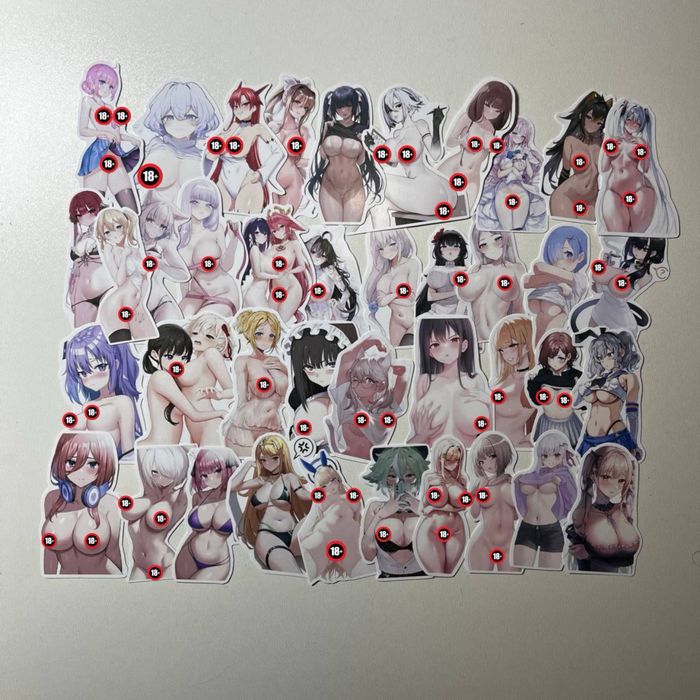 Стикеры, наклейки, аниме, хентай, waifu 18+
