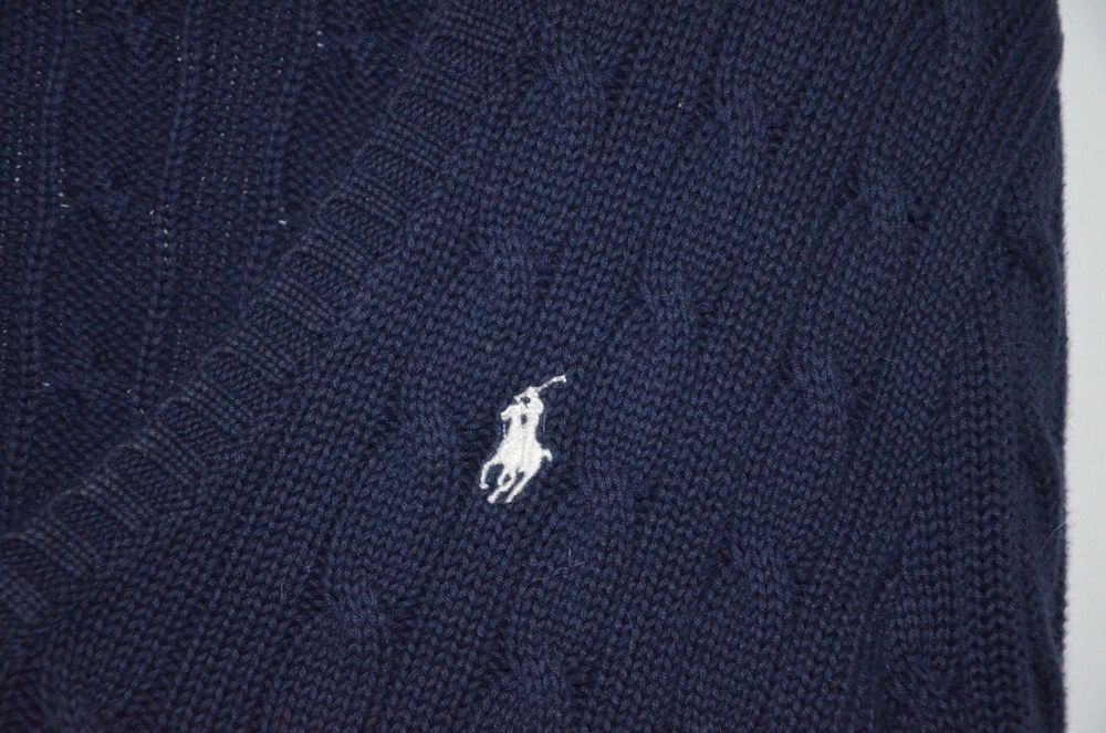 granatowy sweter w serek Ralph Lauren sport r.S
