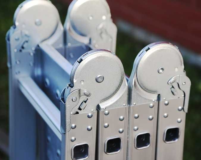 Profesjonalna DRABINA PRZEGUBOWA aluminiowa 4x3 - Wielofunkcyjna 7w1