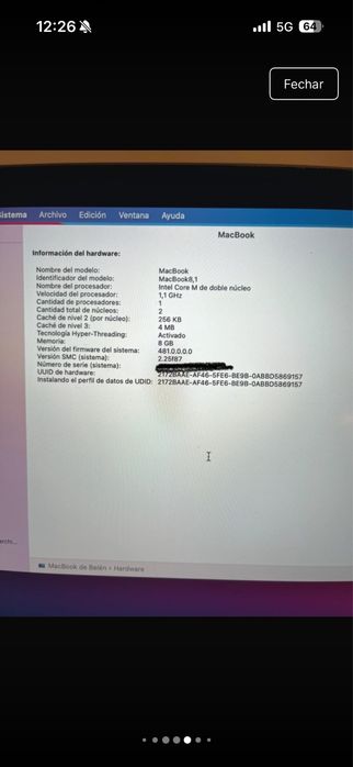Macbook 12 250GB cinza