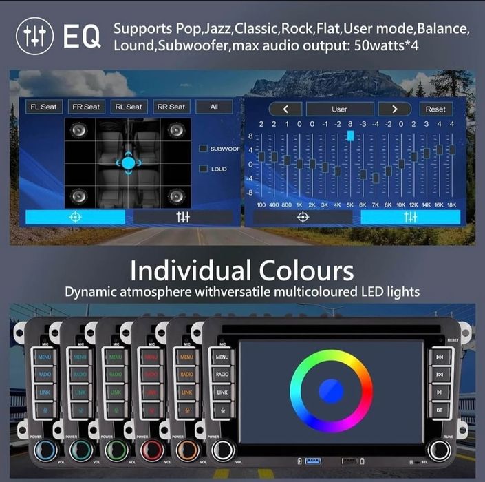 Rádio 2 DIN Android VW Golf/Passat/Polo/Seat/Sirocco...