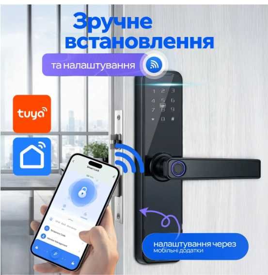 Новый Электронный умный smart замок с кодом и сканером отпечатков пальцев