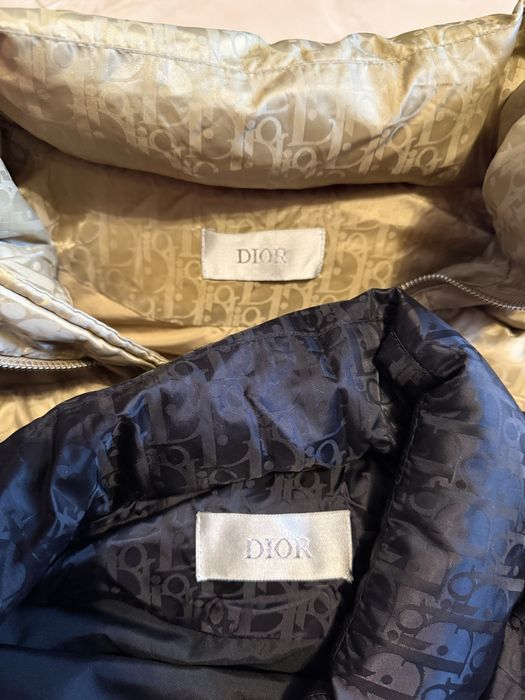Dior oblique puffer оригінал L-XL беж і чорний. Пуховик і жилет