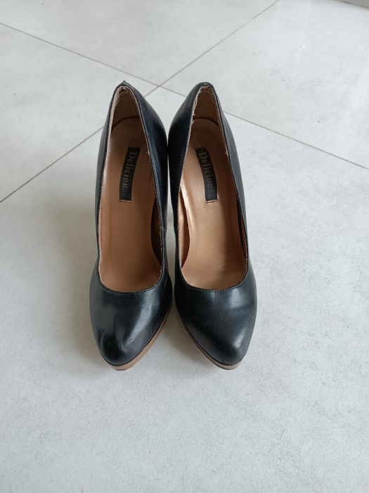 Buty szpilki na platformie czarne sesja