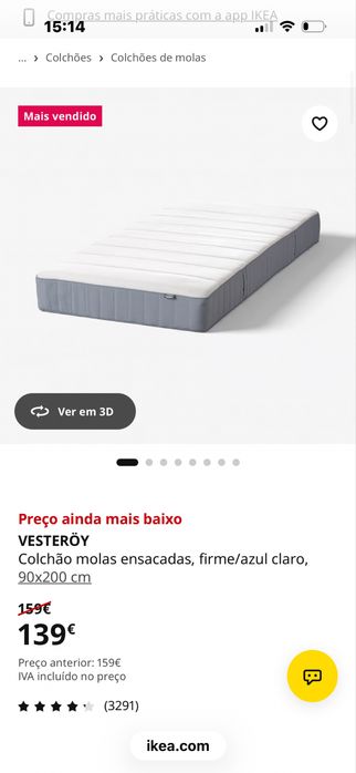 Colchão molas ensacadas
