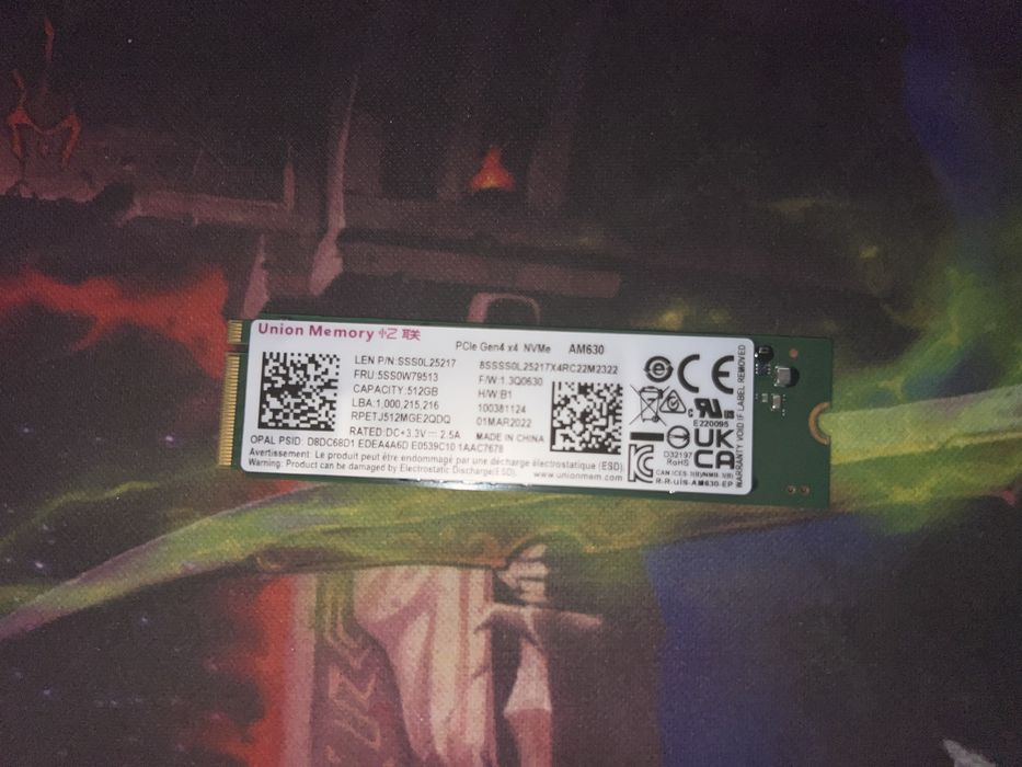 SSD Union Memory M.2 2280 AM630 512 GB NVMe PCIe 4.0x4 (RPETJ512MGE2QDQ)