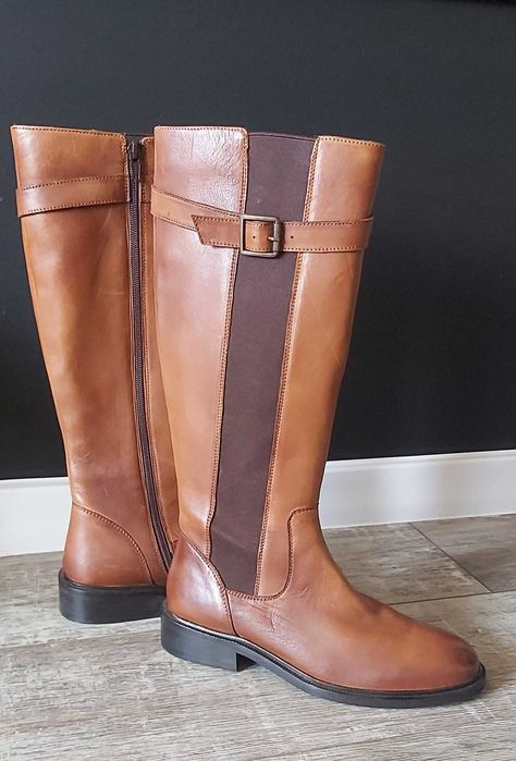 Kozaki skórzane karmelowe