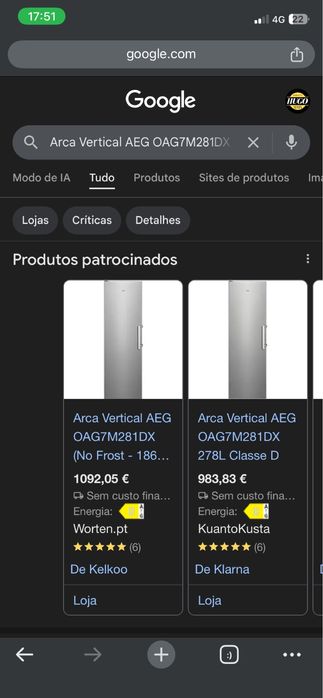 Arca Vertical AEG OAG7M281DX (No Frost - 186 cm - 278 L - Inox