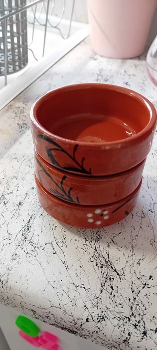 Conjunto 3 taças de sobremesa de barro