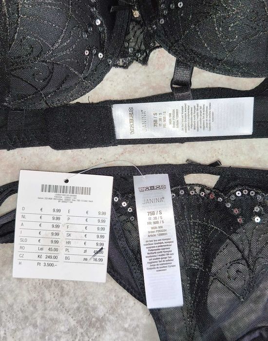 Zestaw bielizny cekiny 75B/S Janina