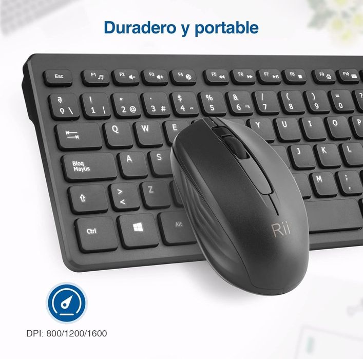 Teclado e rato sem fio - RII k200 - Novo