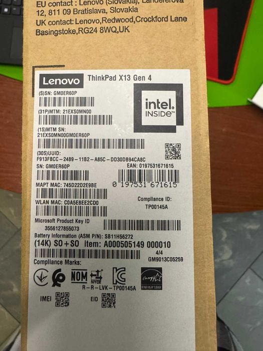 Ultrabook Lenovo ThinkPad X13 G4 13,3 " Intel I7 32 GB 1TB dotyk LTE