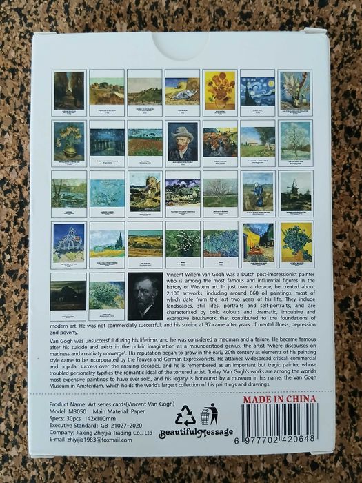 30 Postais de obras de arte de Vicent Van Gogh