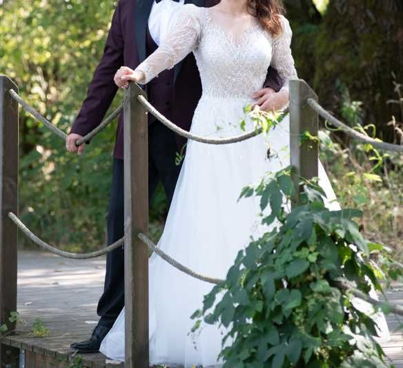 Suknia ślubna model A zdobiona Kraków