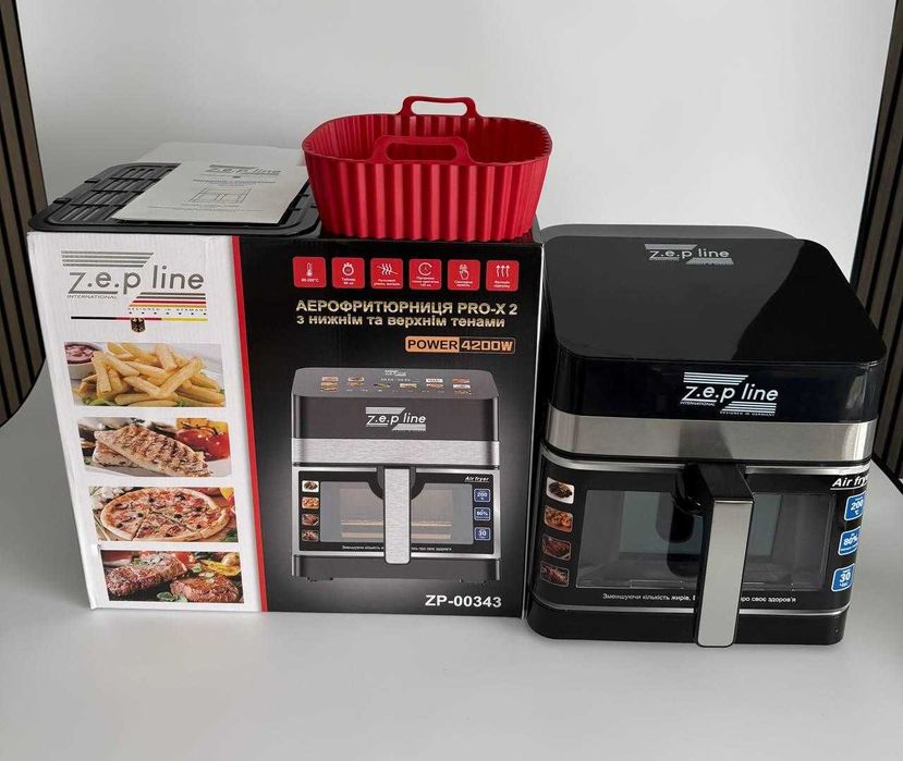НОВИНКА! 13 ЛИТРОВ! Аэрогриль zp-00343 ДВА ТЭНА! аерогриль фритюрница
