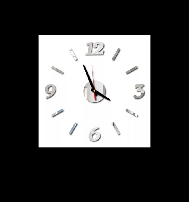 Zegar ścienny naklejany  srebrny